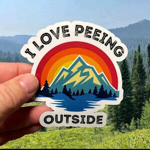 Outside outdoor mountain funny vinyl bumper sticker laptop home decor accessory